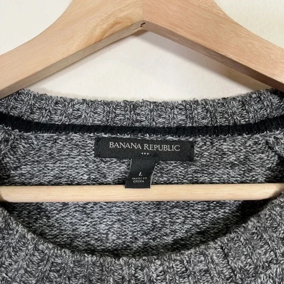 Banana Republic Two Black Stripped  Grey Sweater - Picture 10 of 14